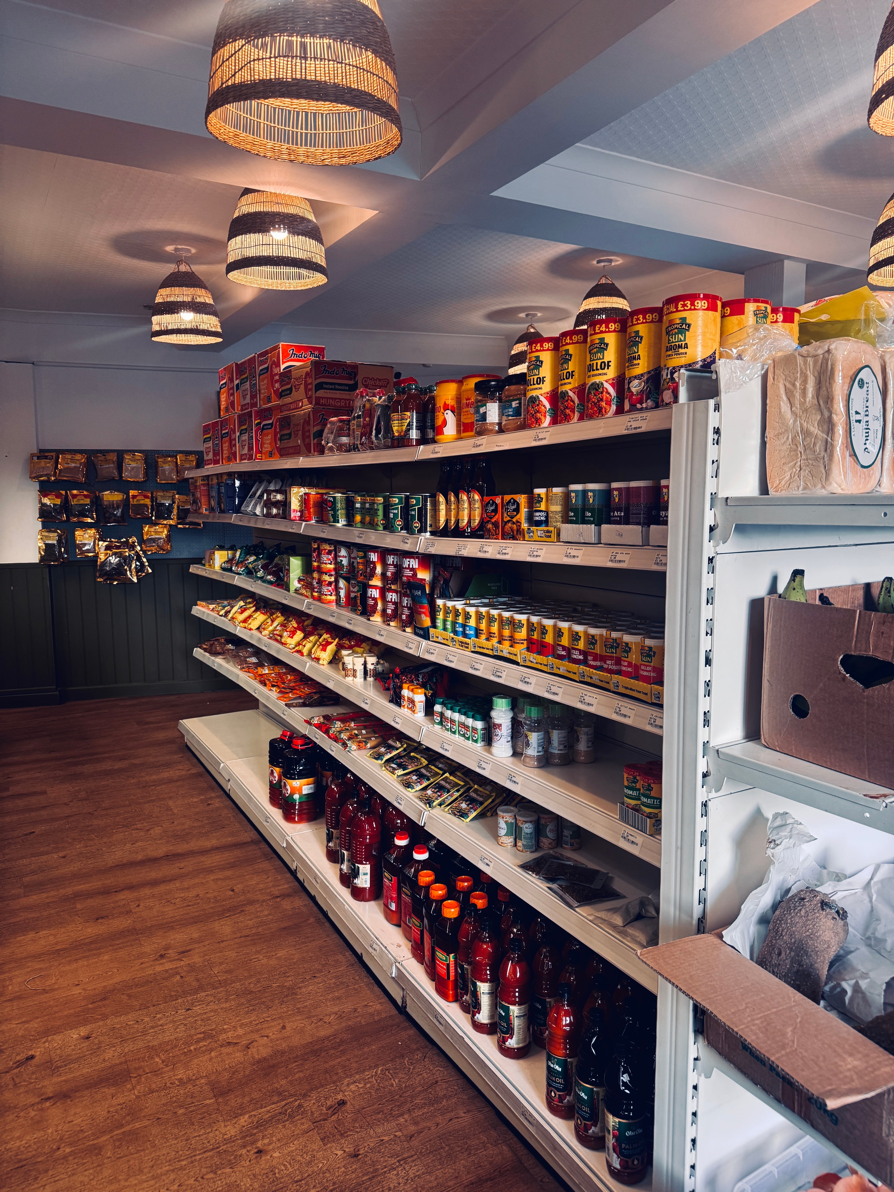 Inside OurEmbassy — well-stocked shelves of international groceries